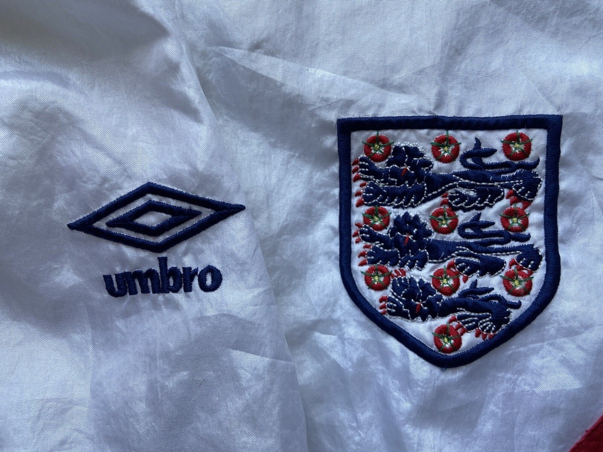 ENGLAND 1990 1992 FOOTBALL SOCCER SCHELL TRACK JACKET UMBRO ENGLAND 1990 1992 FOOTBALL SOCCER SCHELL TRACK JACKET UMBRO