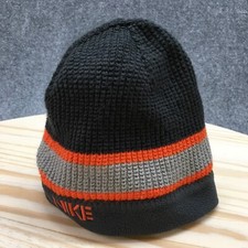 Nike Beanie Hat Youth Gray Orange One Size Adjustable Knitted Reversible Acrylic