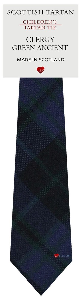 Men's Pure Wool Tie In Clergy Blue Ancient Tartan - Woven & Made In Scotland, 142cm Length