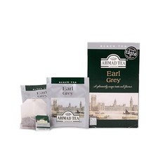 Ahmad Black Tea Earl Grey 20 Tea Bags Caffeinated Sugar Free Chai Aromatic Taste