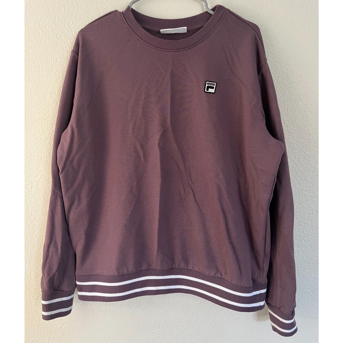 Fila Womens Crewneck Long Sleeve Pullover Sweater Purple Size XXL