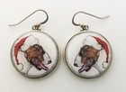 Santa Bull Terrier Dog Breed Christmas Earrings