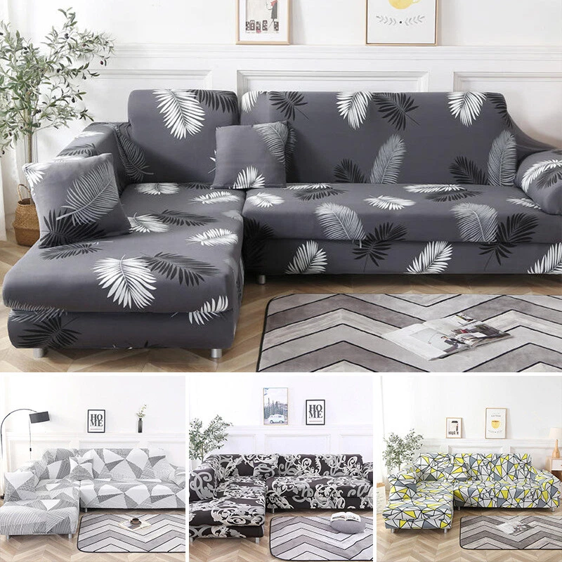 New Modern Stretch Elastic Fabric Sofa Cover Sectional Corner L