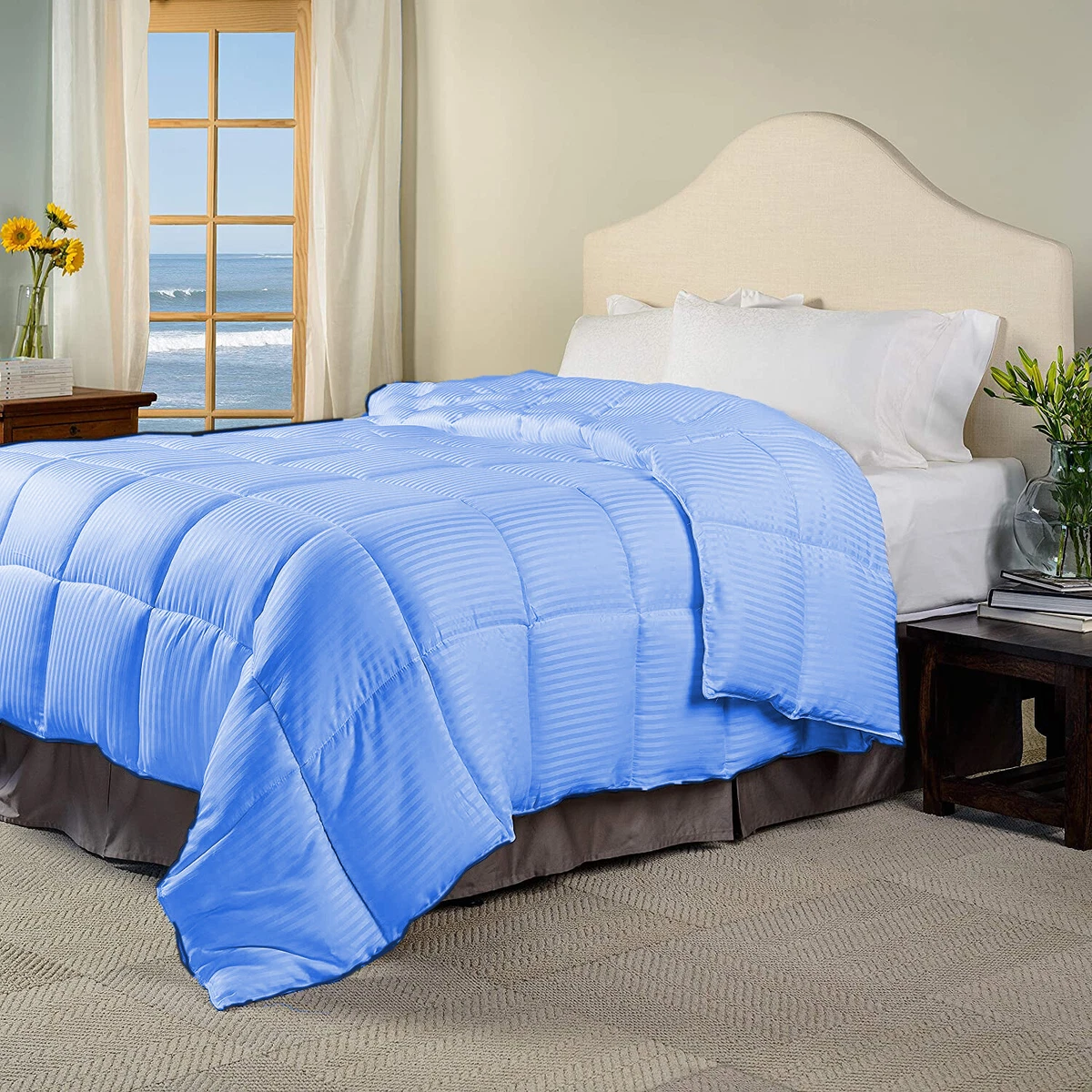 Light blue top down alternative comforter