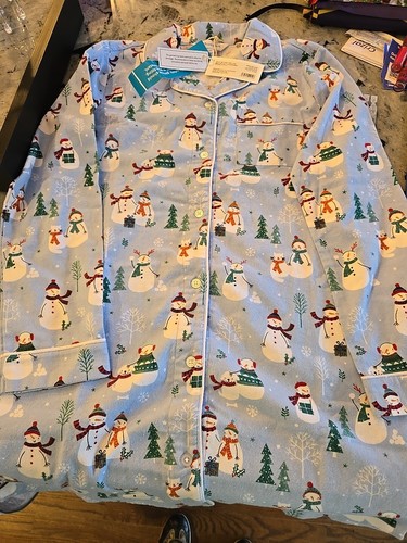 (NWT) The Company Store Family Flannel Girls Nightshirt Happy Snowman 12 NWT - Picture 6 of 13