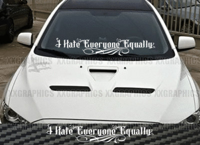 I Hate Everyone Equally Windshield Decal Sticker JDM Banner Race Drift USDM KDM