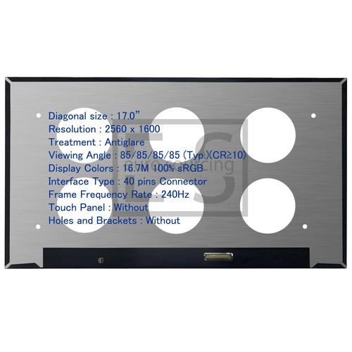 BOEHYDIS NE170QDM-NZ1 COMPATIBLE 17.0" MATTE WQXGA IPS LED SCREEN PANEL - Zdjęcie 2 z 6