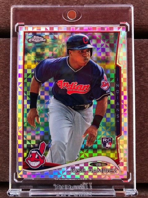 2014 Topps Chrome Baseball Card 45 Jose Ramirez Rookie Xfractor 