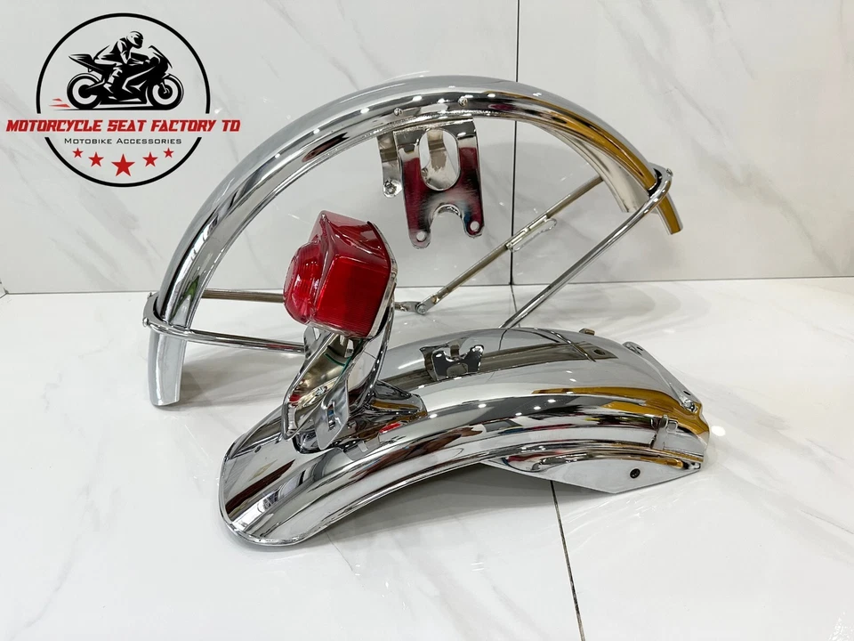 Honda CB750 Sand Cast 69-70 Front & Rear Fender, Tail Light Bracket Chrome K0 K1 - Image 4 of 4
