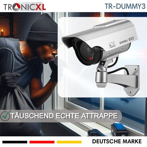 Manichino Fotocamera Finto Sorveglianza LED CCTV Con/Senza Pannello Solare - Foto 16 di 22