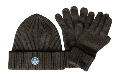 NORTH SAILS Men's Hat & Gloves Ribbed Lapel Logo & Gloves