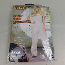 Spirit Halloween Adult Prisoner Jail Jumpsuit Costume - 4-8 Small/Medium 5558