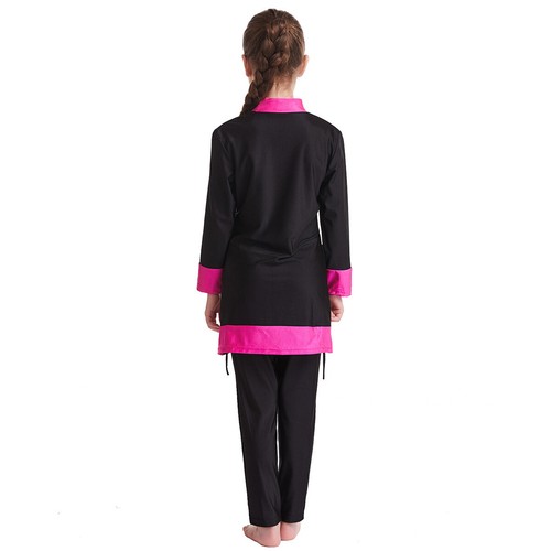 Kids Muslim Girls Swimwear Full Cover Burkini 3 Piece Set Beachwear Bathing Suit - Picture 25 of 49