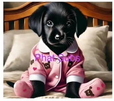 20oz Sublimation Tumbler Wrap Black Lab In Pajamas Ready To Press Heat Transfer