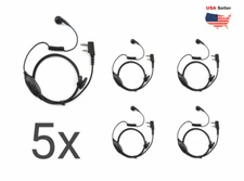 5x Earbud 1-Wire Earpiece w/ PTT for Kenwood & Baofeng Radios H777 UV5R NX-420