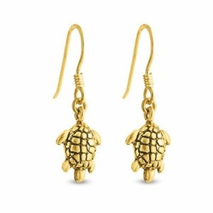 Authentic Golden Terrapin Whisper: Protective Turtle Drop Earrings