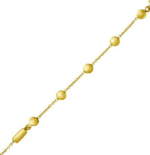 14k Yellow Gold 16"- 26" Adjustable Bead Stations Chain/Necklace 3.5 gram 4.2MM