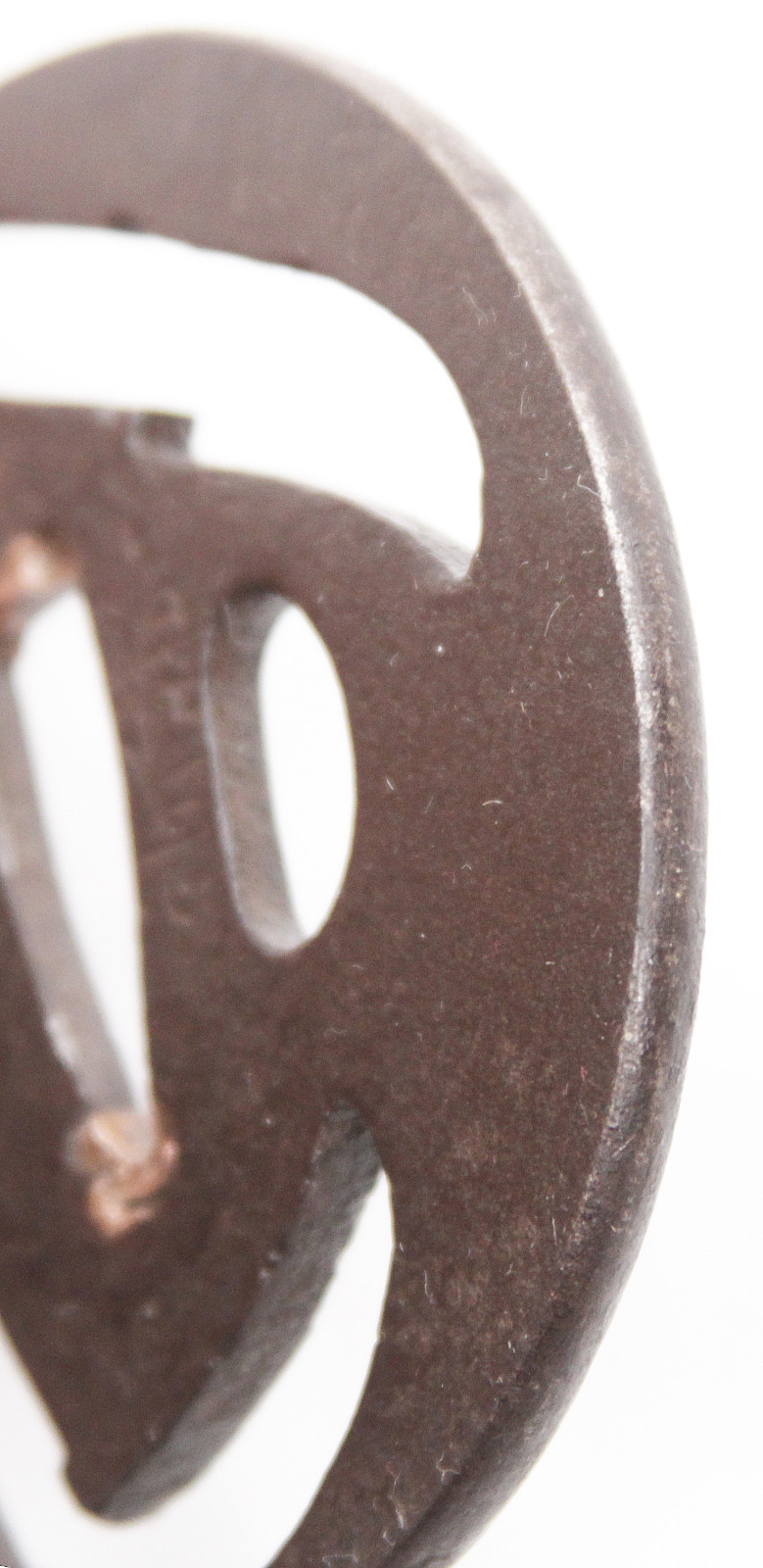 Antique Japanese Tsuba Iron Pierced Signed Sickle Billhook Kama Nata Edo Katana