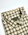 ERMENEGILDO ZEGNA Button Down Shirt Italy Beige Plaid Cotton Long Sleeves XL