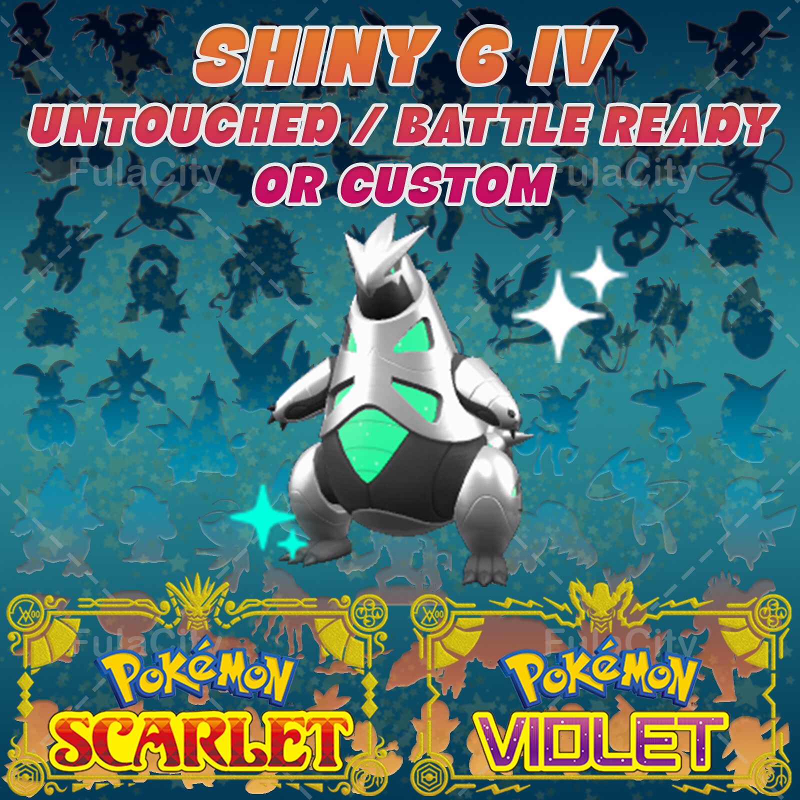 Shiny Iron Thorns Pokemon Scarlet Violet 6IV Battle Ready Untouched