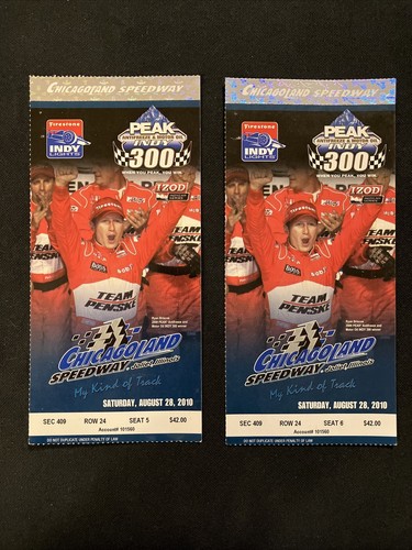 2010 Peak Antigel Indy 300 Lot 2 Billets Stub IndyCar Course Racing Franchitti - Photo 1/2