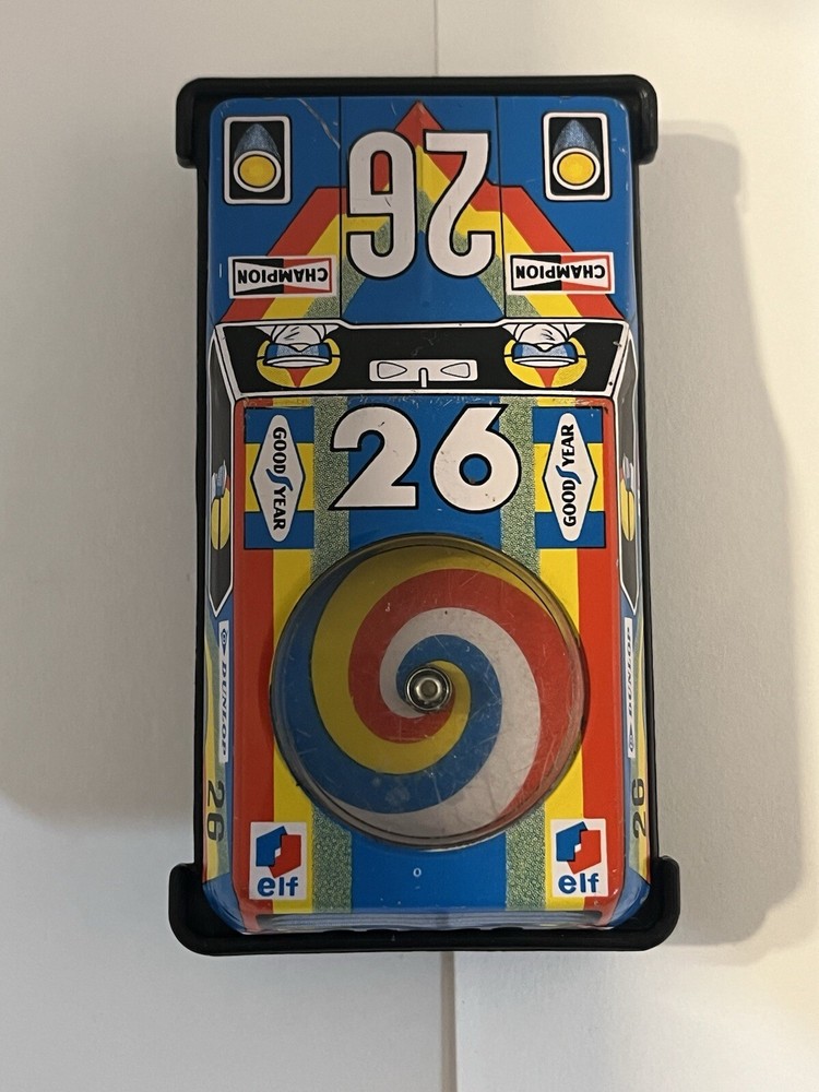 Vintage Tinplate Car With Spiral Top Goodyear, Champion, Dunlop (1970s)