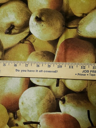 23"x 43" 100% cotton, Farmer's Market, RJR Fabrics, Realistic Pears - Picture 3 of 3