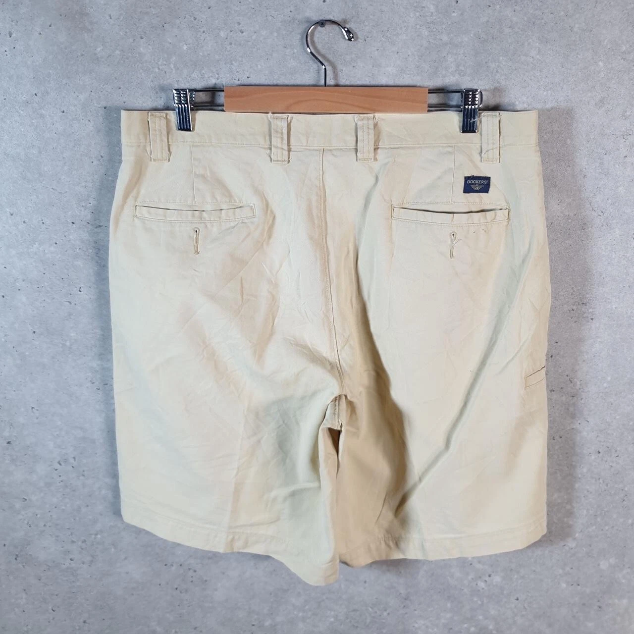 Vintage Dockers Chino Shorts Jorts Cargo Men’s W36 Beige Baggy Cotton