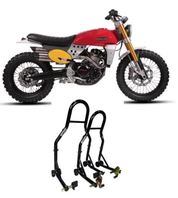 WINNET Coppia di cavalletti alzamoto anteriore posteriore Fantic Caballero 125 500 700