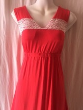 Ladies Size S Coral/green Maxi Dresses Full Length Beautiful