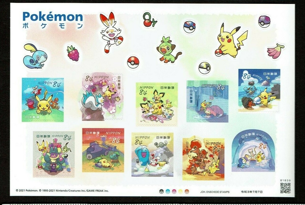 0707 POKEMON 2 type set 2021 Stamp Sticker Type Japan