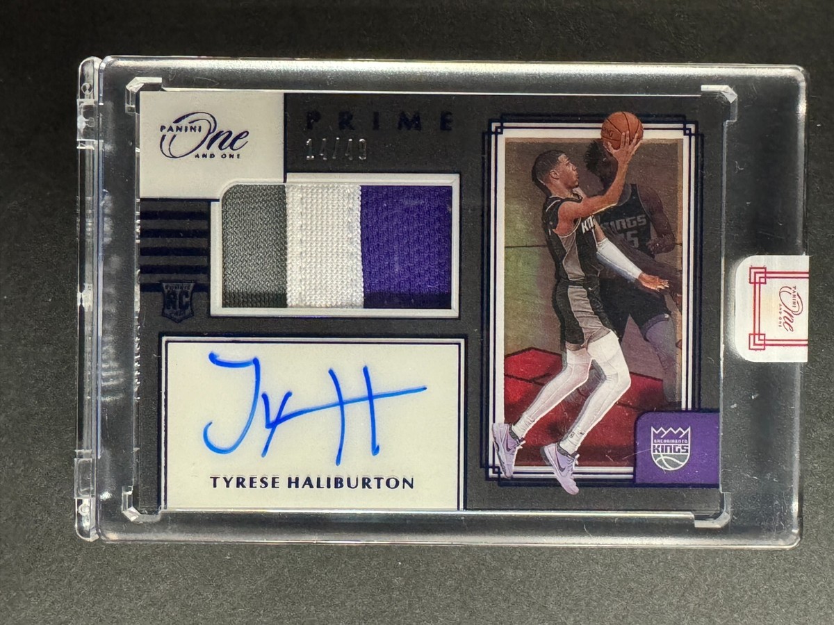 Tyrese Haliburton 2020-21 Panini One and One Rookie Prime Jersey 