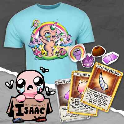 Unboxing Binding of Isaac Four Souls Rainbow Blight X-Large T-Shirt Promo Cards 