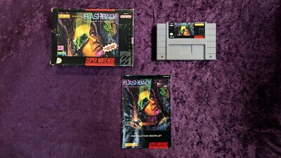 Super Nintendo SNES Flashback: The Quest for Identity  w/ Box and Manual