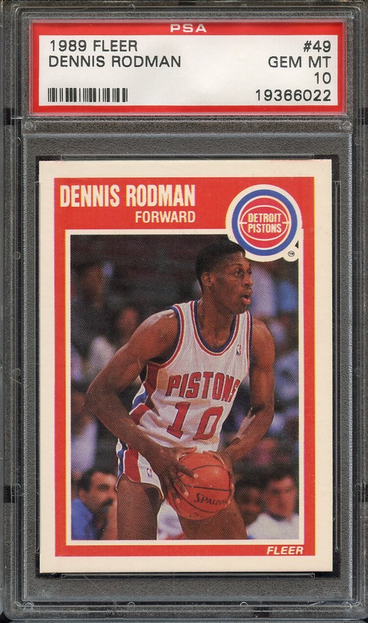 1989 FLEER 49 DENNIS RODMAN PSA GEM MT 10