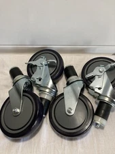 Caster Wheels 5” Set Of 4 2 With Brakes Amgood. New Without Box Free ShippingE1