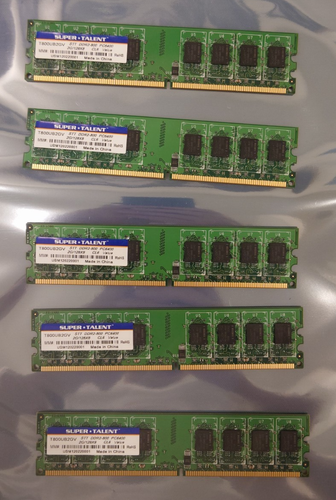 Super Talent 1GB DDR2-667 PC5300 Samsung 64MX8CL5 | Qty = 11 | USED - Picture 16 of 19