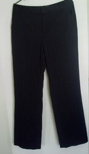 RALPH LAUREN CHAPS BLACK STRIPED  STRETCH PANTS SIZE 10  INSEAM 31