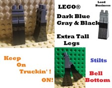 LEGO Tall Legs Dark Blue Gray Black Disco Wide Bell Bottoms Lord Clown STILTS