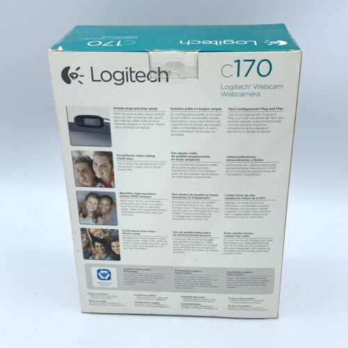 Logitech C170 Webcam 5MP USB 2.0 Pc Video Camera Windows - New And Sealed - Photo 2/3