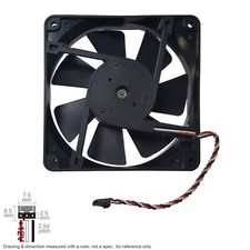 Fan Muffin Cooling DC 12V DC12V 12VDC 120mm 120x120x25 Unbranded Missing Label