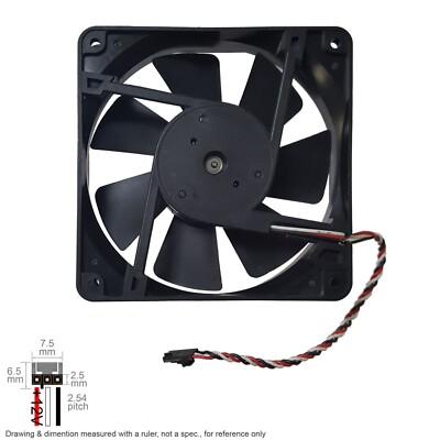 Fan Axial Muffin Cooling DC 12V 120mm 120x120x25 Unbranded Missing Label