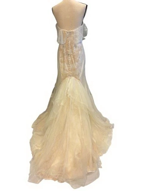 Vestido de novia Melissa Sweet Champagne sin tirantes bordados con cuentas talla 8 $899 Foto 2 de 2
