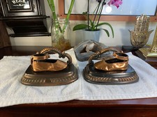Vintage Pair Bookends MASON MASTERPIECE Boston Bronzed Baby Shoes PRISTINE Set