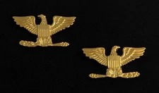 Colonel Eagle Rank Insignia Metal Gold Finish - Small (Pair)