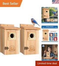 DIY Cedar Birdhouse Kit - 2 Pack with Copper Entry Guard, Ideal for Bird Lovers