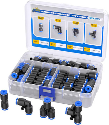 40Pcs Quick Connect Air Hose Fittings Kit, 1/8 Inch OD 10 Straights +10 Tees +10