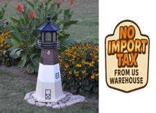 Amish Made Wood Garden Lighthouse - Oak Island 2 Foot Standard Electric Lighting