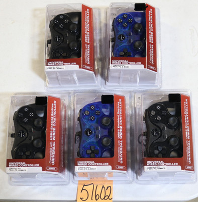 TTX TECH UNIVERSAL WIRED CONTROLLERS LOT OF 5 FOR PS3,PC &MAC    (51602)