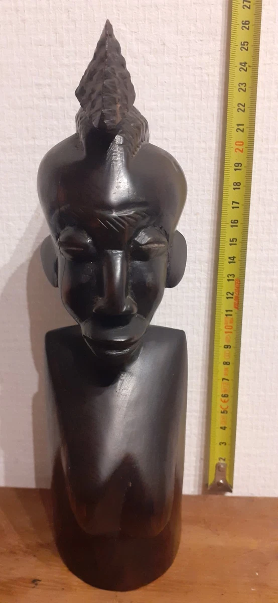 Buste Résine Guerrier Africain - Statue Décorative 21,5 Cm - Homme Multicolore